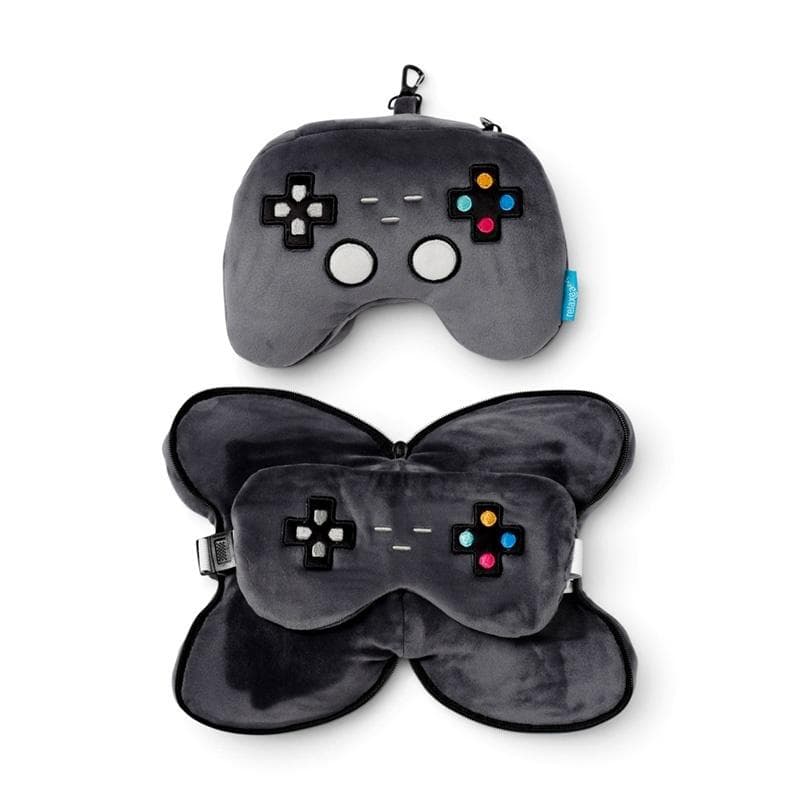 Poduszka podróżna z maską na oczy Game Over 170x125 mm