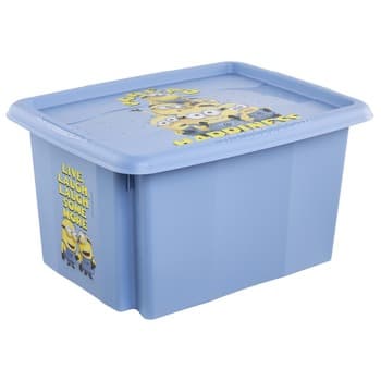 Pojemnik z pokrywą Minions 15 l niebieski