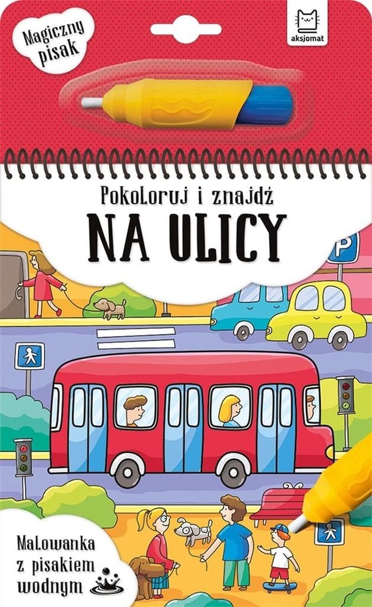 Pokoloruj i znajdź na ulicy. Malowanka wodna dla dzieci
