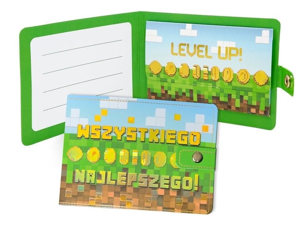 Portfelik na banknoty i karty Minecraft Wszystkiego Najlepszego