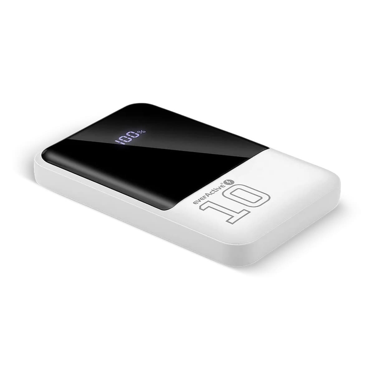 Powerbank EVERACTIVE 10000mAh, 2x USB, USB-C 22.5W, QC4+, LCD, Biały