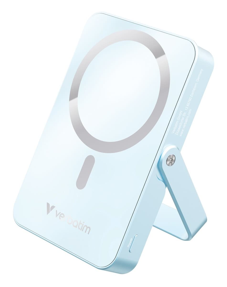 Powerbank Verbatim Charge 'n' Go Magnetic Wireless z podstawką, 10000mAh, USB-C PD 3.0, Niebieski