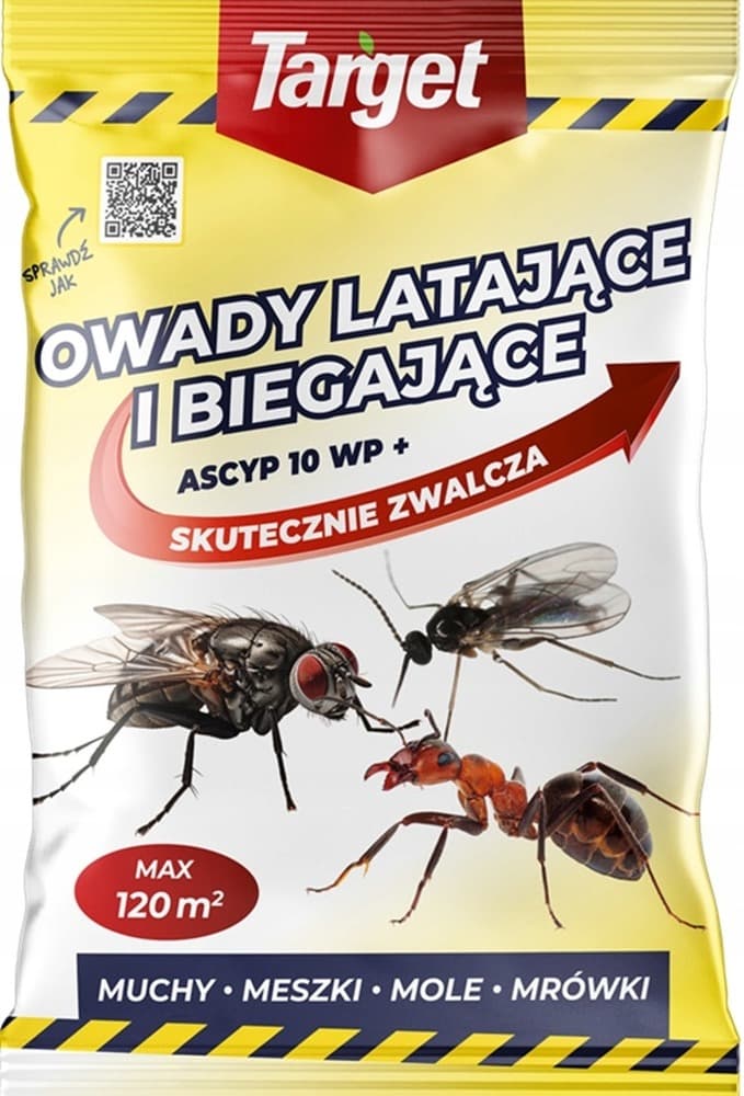 Preparat owadobójczy na muchy, mole, meszki Ascyp 10WP+ 20 g Target