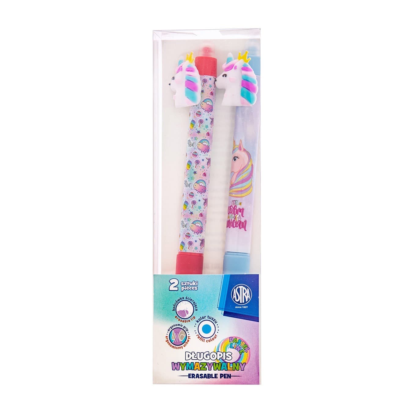 Astra Długopis Astrapen Oops Pastel Line Unicorn Wymazywalny 2 Sztuki