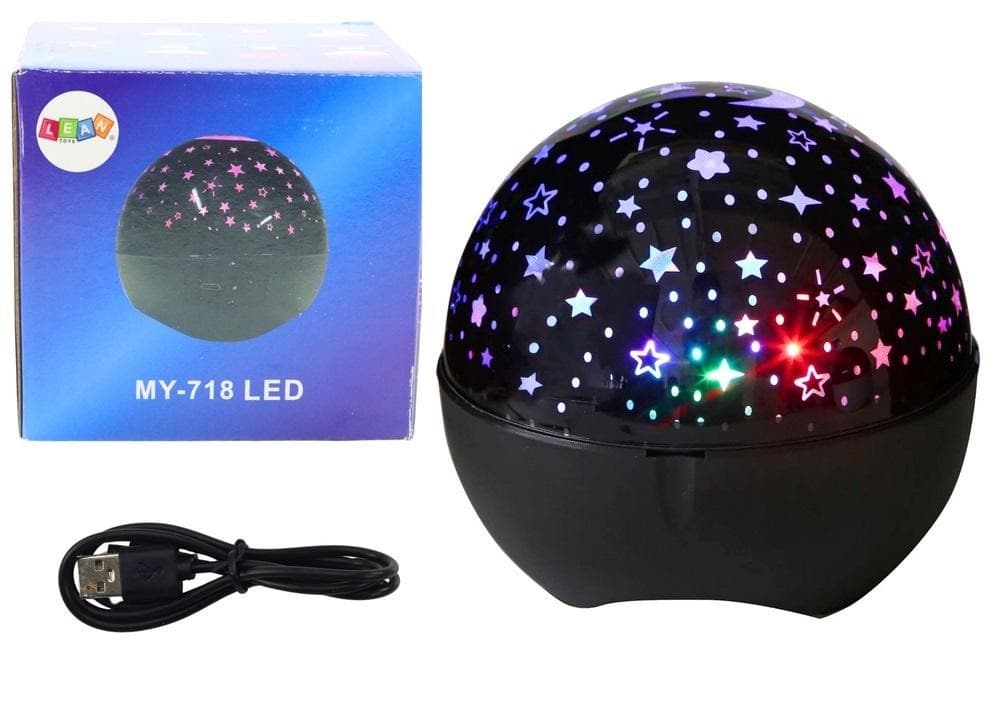 Projektor gwiazd lampka nocna z głośnikiem Bluetooth czarny