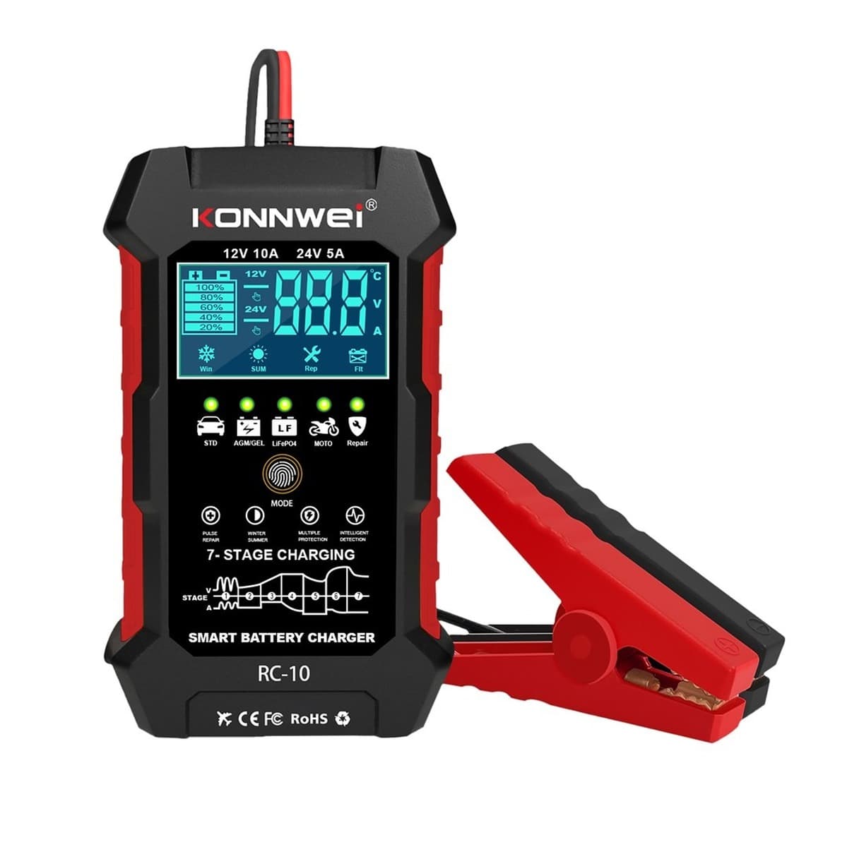 Prostownik do akumulatorów Konnwei RC-10 150W z chłodzeniem