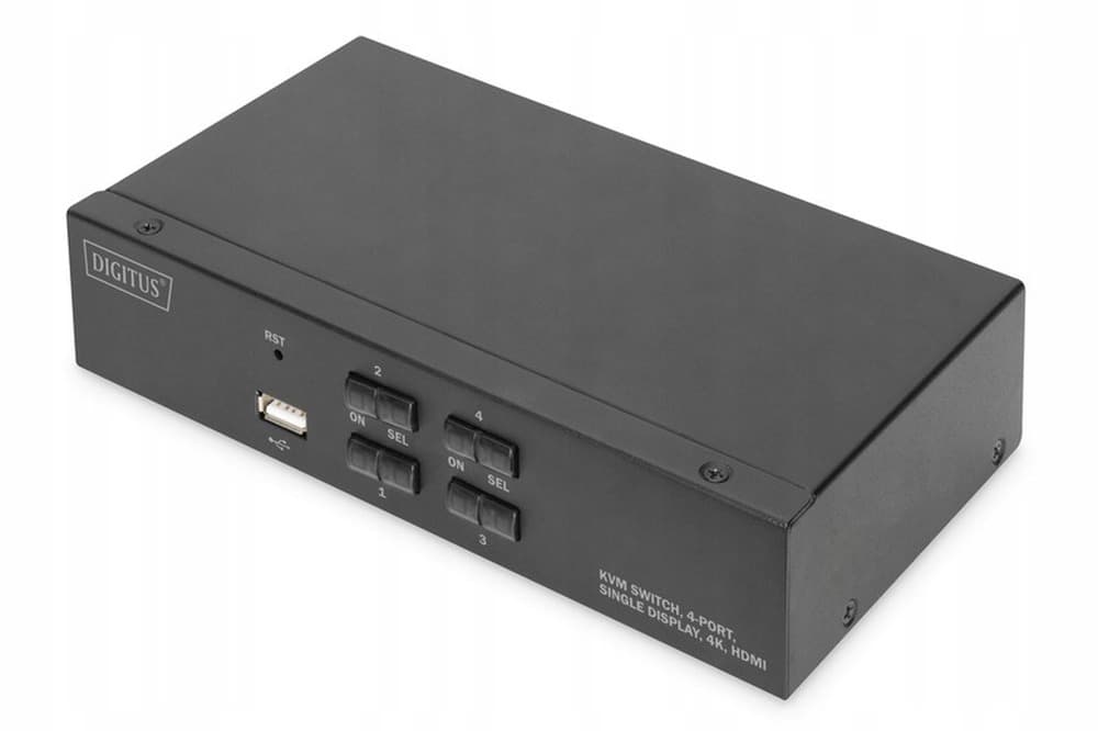 Przełącznik KVM 4-portowy 4K 30Hz, 8xHDMI IN, 2xHDMI OUT, 2xUSB A, 2x Audio IN&OUT