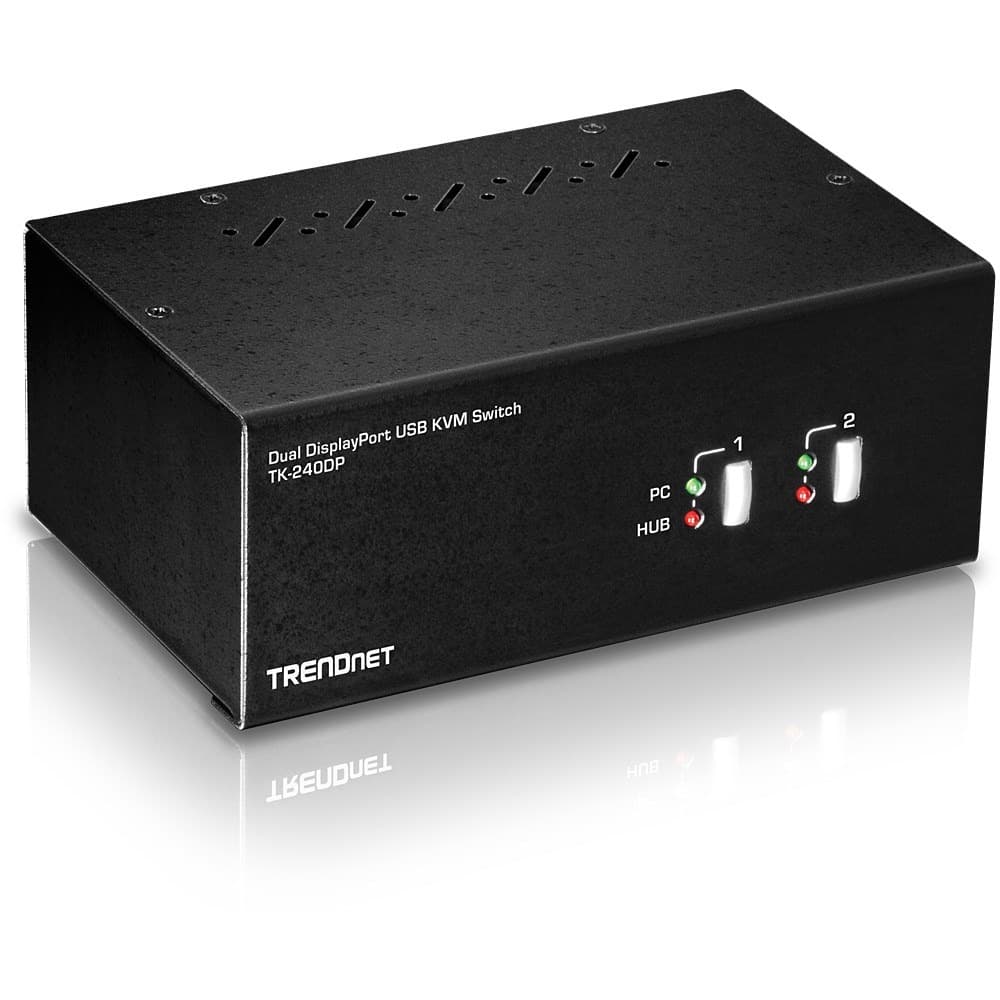 Przełącznik KVM DisplayPort 2-portowy z koncentratorem audio USB 2.0