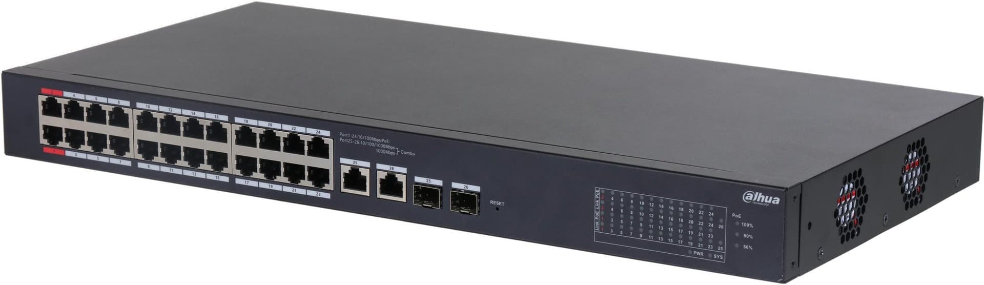 Przełącznik sieciowy zarządzalny 24 porty Gigabit 48 Gb/s Dahua