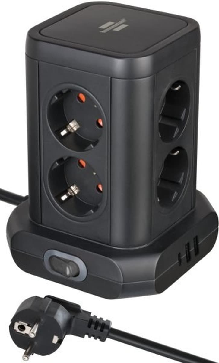 Przedłużacz Brennenstuhl 8 gniazd + 2 USB + 1 gniazdo z uziemieniem, 2m