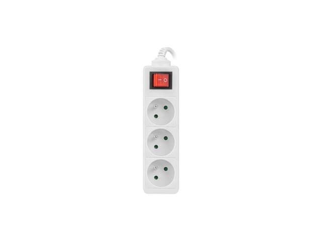 Przedłużacz elektryczny Lanberg 1 gniazdo 3 metry biały