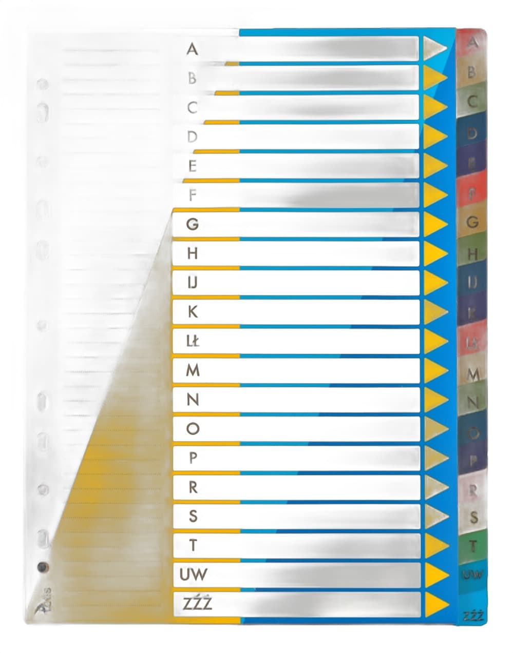 Przekładki A4 PP, alfabetyczne A-Z