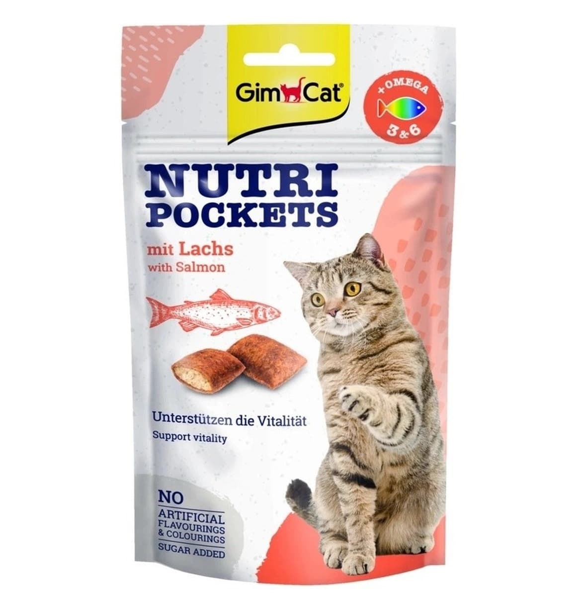 Przekąski dla kota z łososiem GimCat Nutri Pockets 60 g