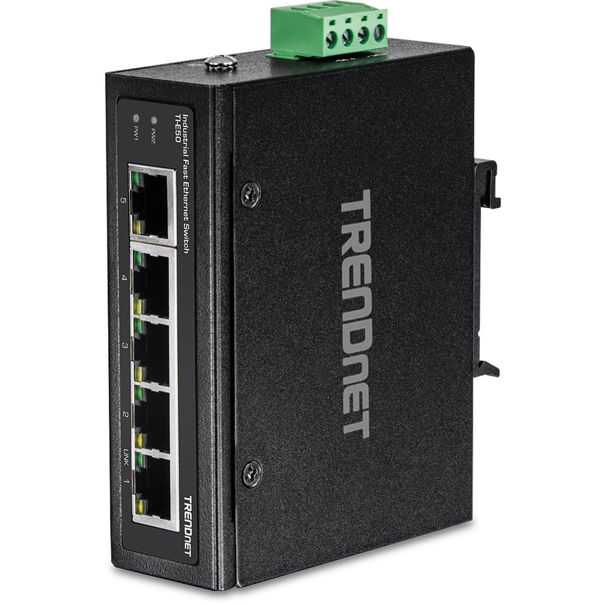 Przemysłowy przełącznik sieciowy TRENDnet 5-portowy Fast Ethernet L2 DIN-Rail