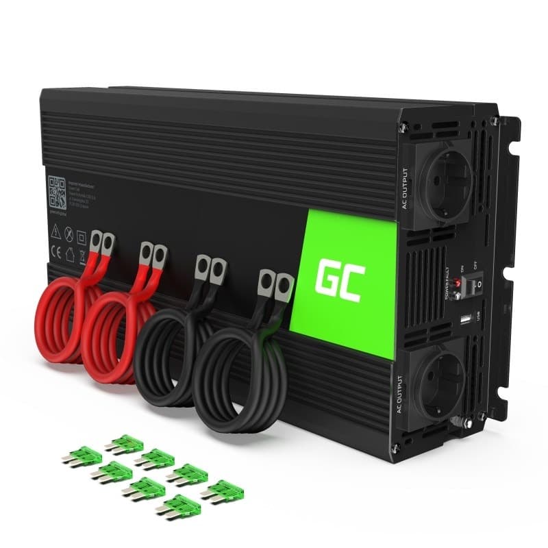 Przetwornica napięcia Green Cell INV12 12V na 230V 3000W/6000W Modyfikowana Sinusoida
