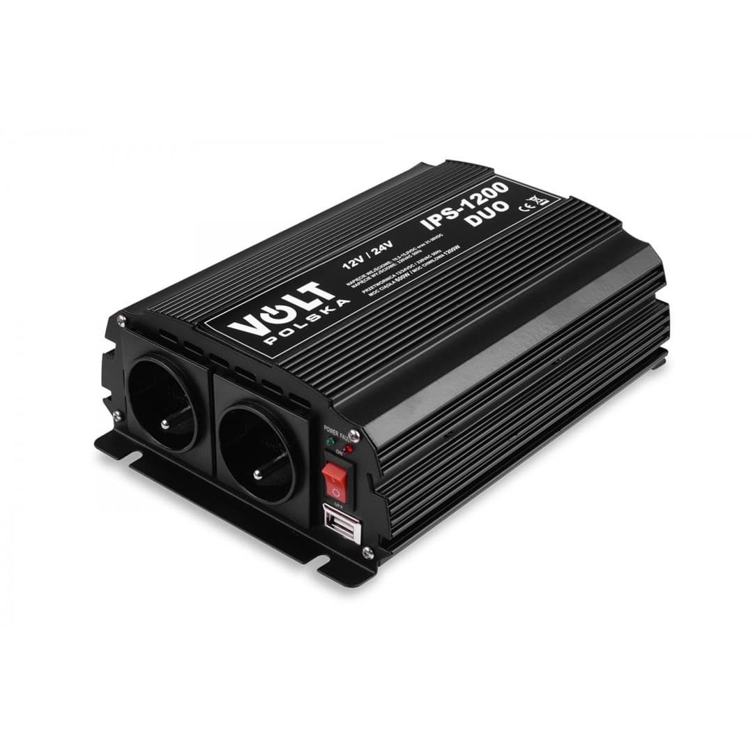 Przetwornica napięcia VOLT POLSKA IPS-1200 DUO 12V 24V na 230V 600/1200W