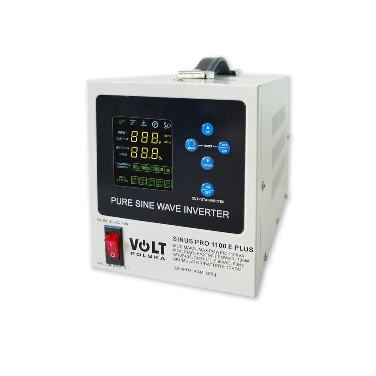 Przetwornica napięcia VOLT POLSKA SINUSPRO 1100E PLUS 12/230V 700/1100W