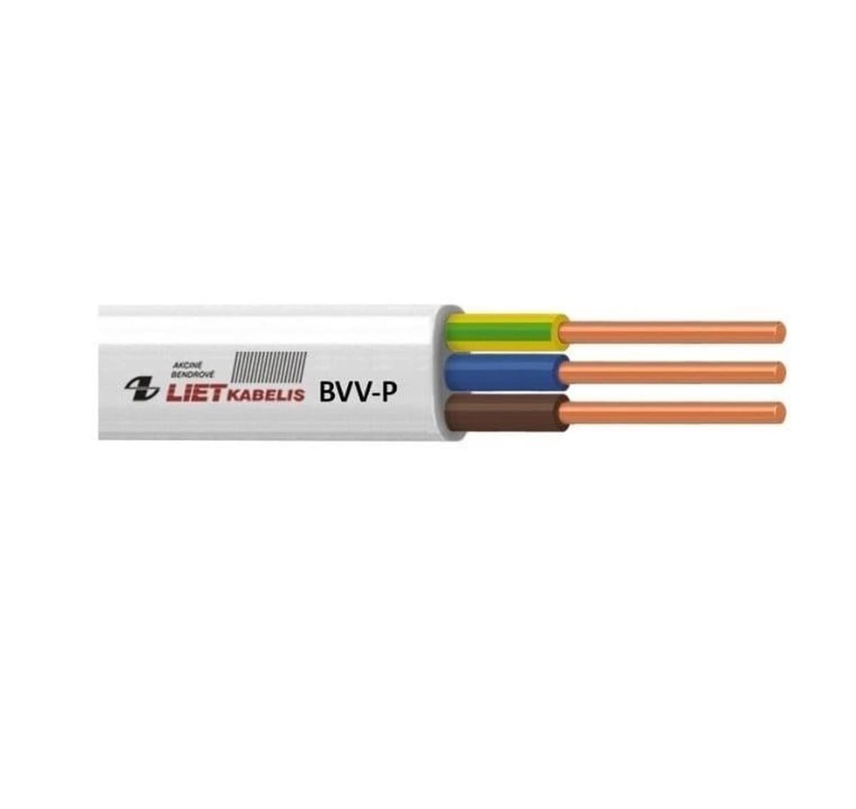 Przewód instalacyjny BVV-P 3x2.5 mm², biały, 25m