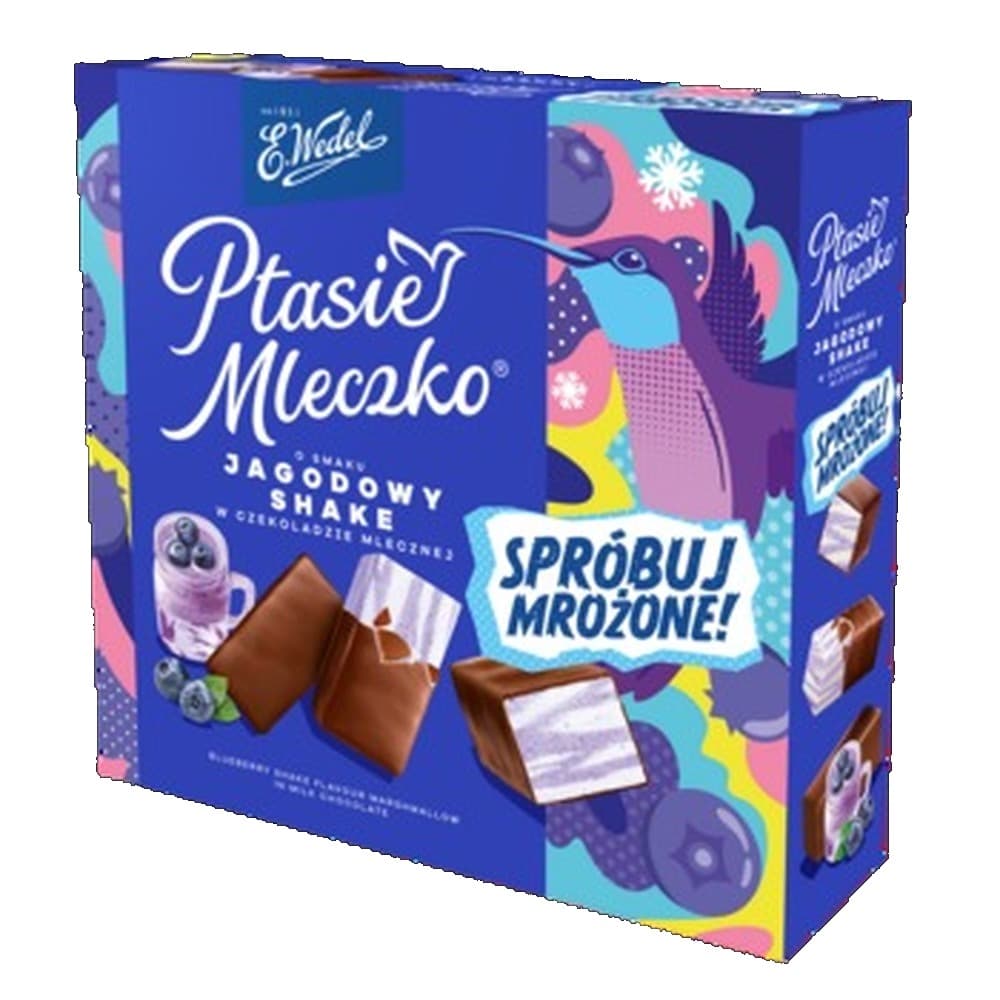 Ptasie Mleczko Shake Jagodowy w Czekoladzie Mlecznej 340 g