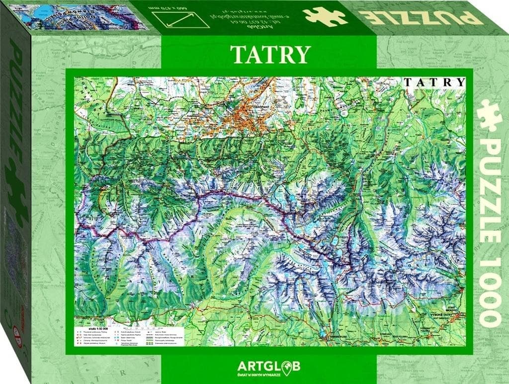 Puzzle 1000 - Mapa Turystyczna Tatry 1:50 000