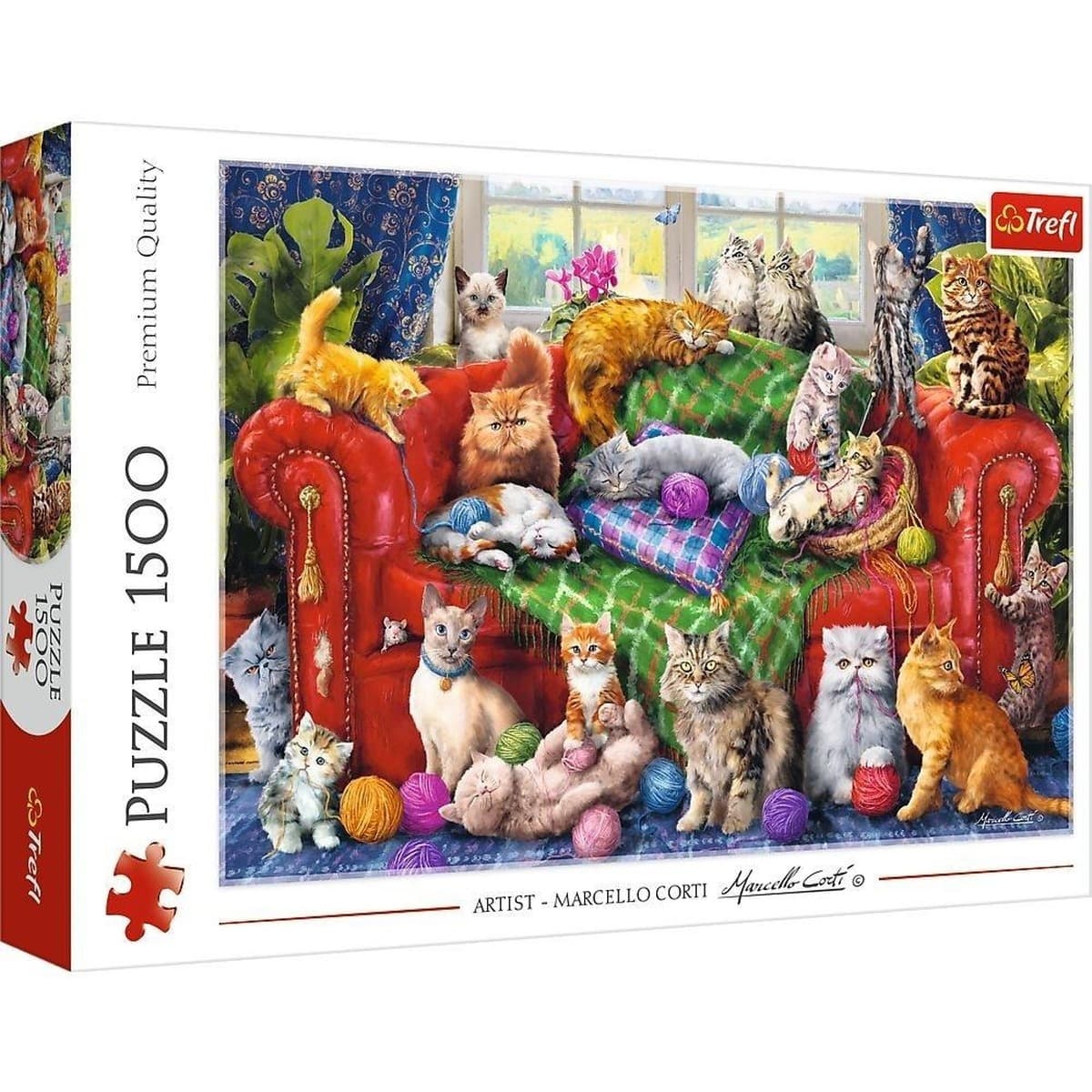 Puzzle 1500 Kociaki na sofie 26198