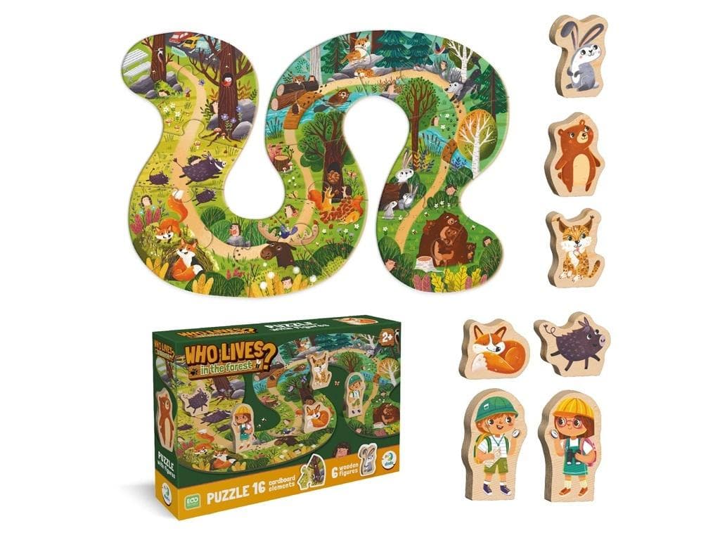 Puzzle Kto Mieszka w Lesie 16 elementów Dodo dla dzieci
