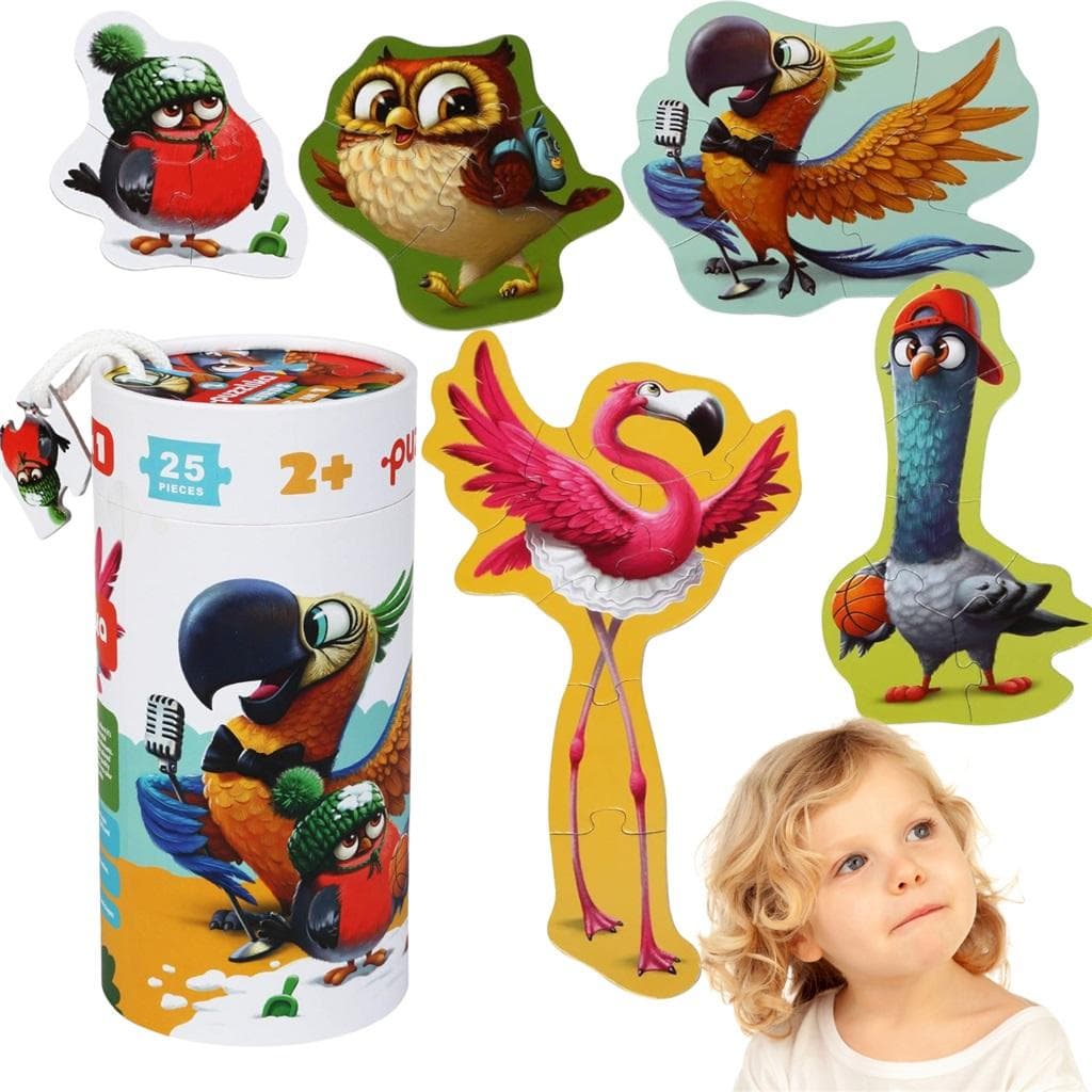 Zabawka Edukacyjna Puzzle Ptaki 5w1, 25 elementów Cubika