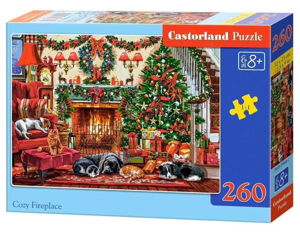 Puzzle 260 elementów Christmas Cozy Fireplace
