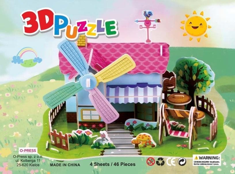 Puzzle piankowe 3D Farma 46 elementów