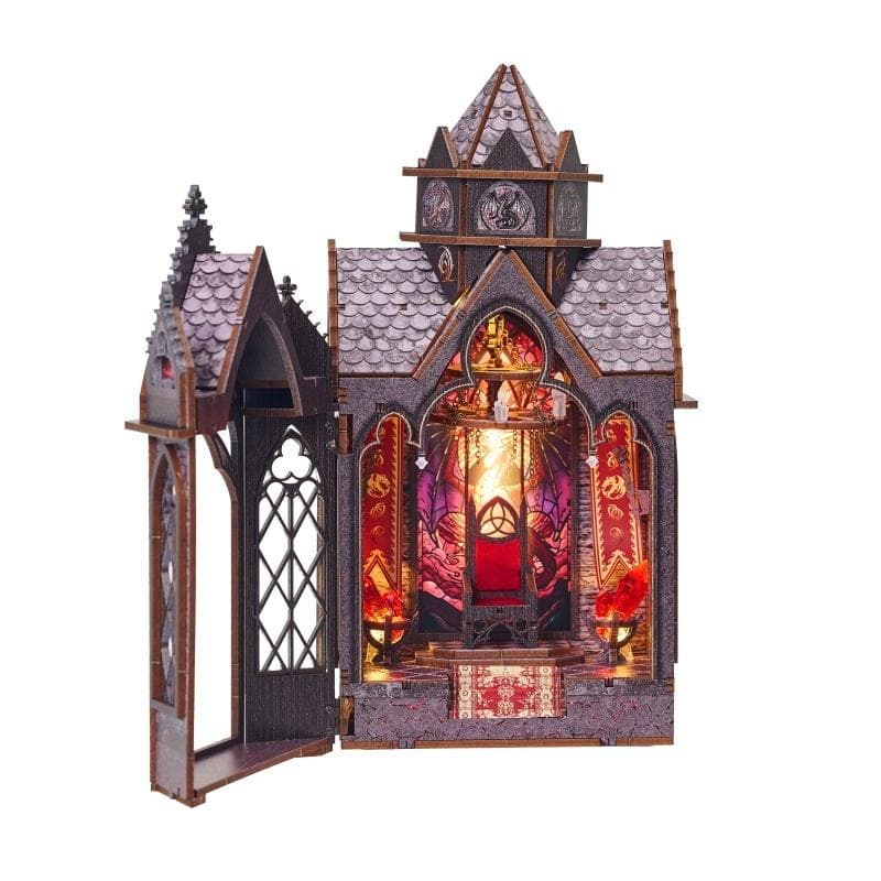 Puzzle 3D Gotycka komnata smoków z tronem 142 elementy LED