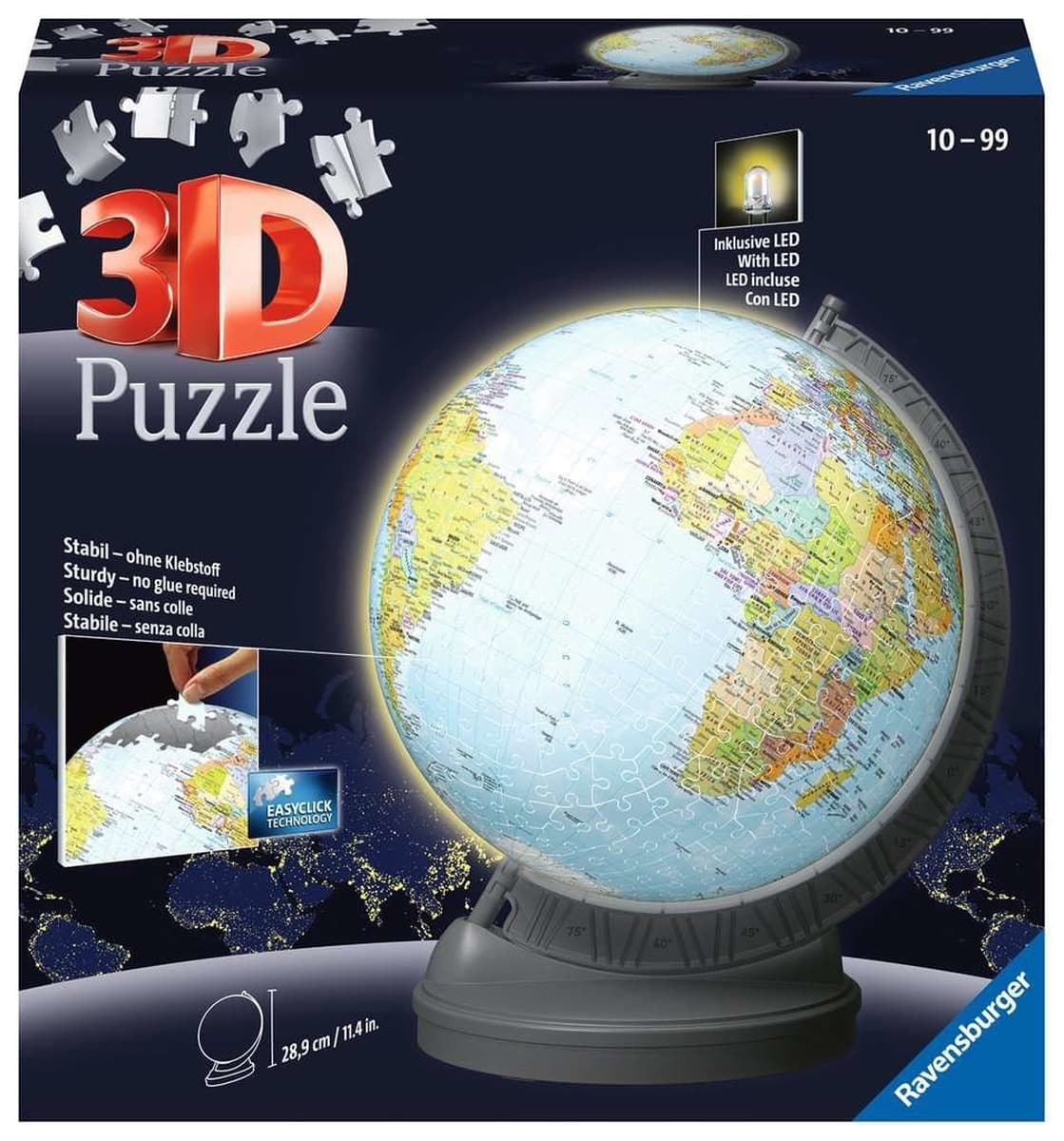 Puzzle 3D Ravensburger - Puzzle-Ball Luminous Globe 540 elementów