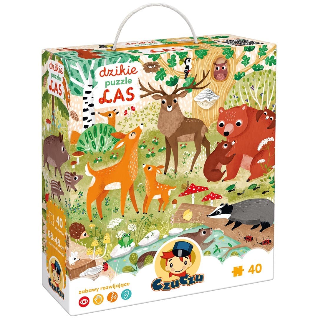 Puzzle 40 elementów Dzikie Zwierzęta Las CzuCzu