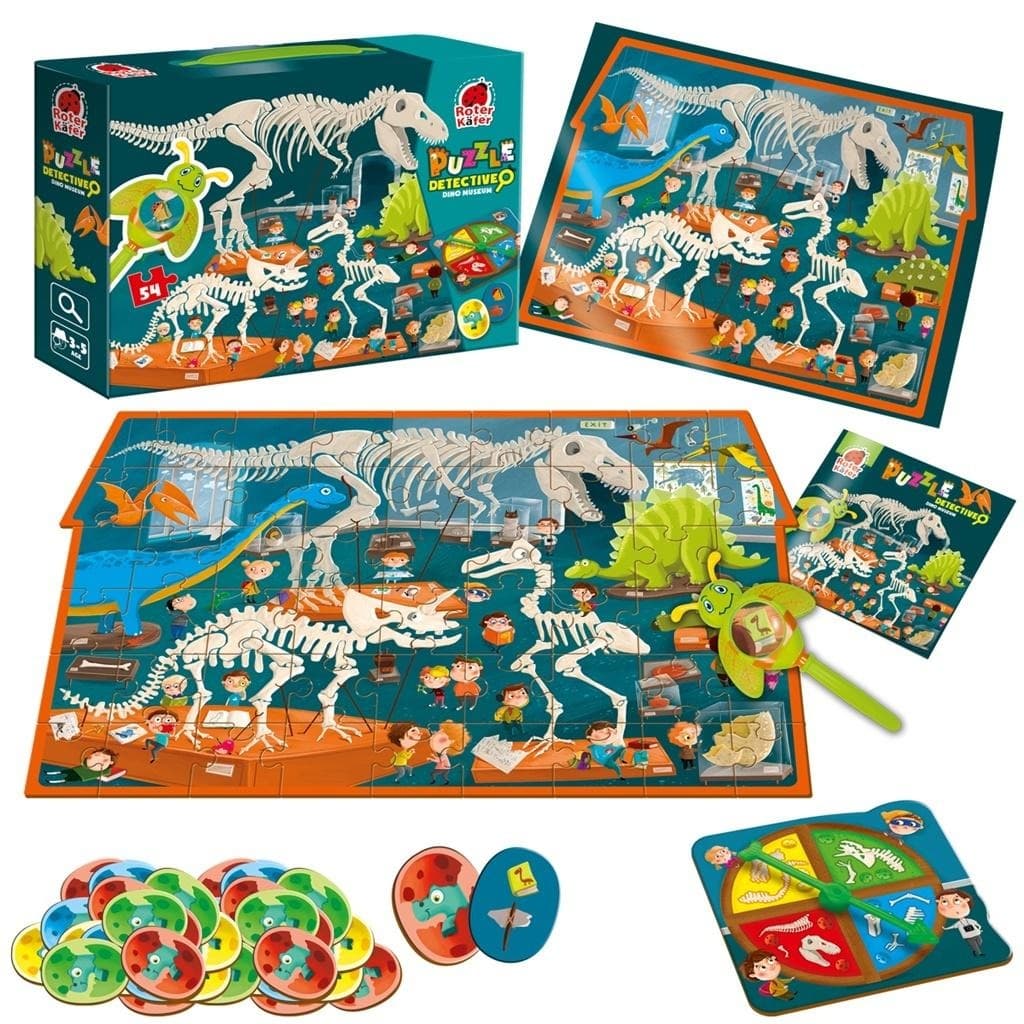 Puzzle 54 elementy Detective Dino Museum z grą i lupą