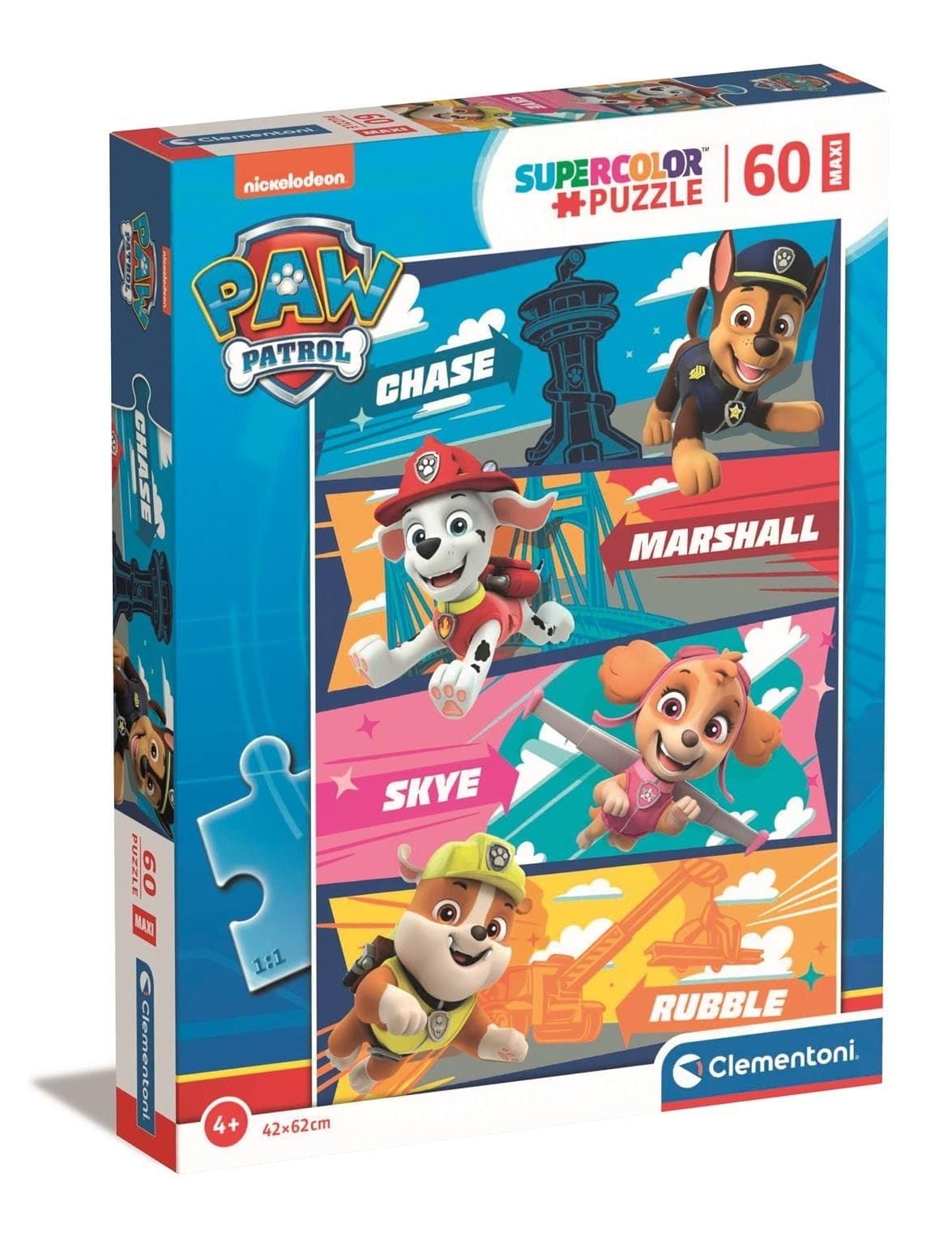Puzzle 60 elementów Maxi Super Kolor Psi Patrol
