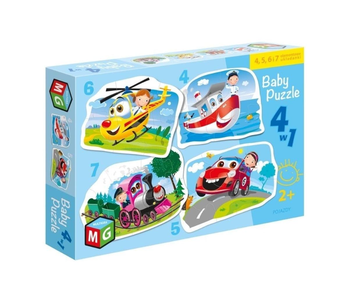 Puzzle dla Dzieci 4w1 Pojazdy