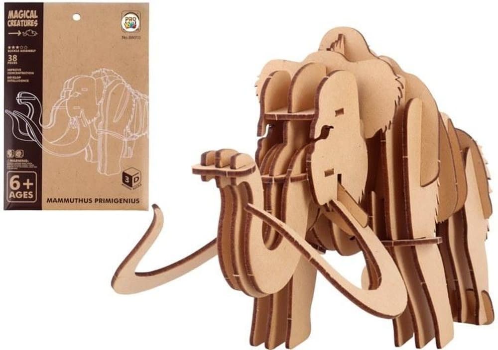 Puzzle drewniane 3D mityczny mamut prehistoryczny