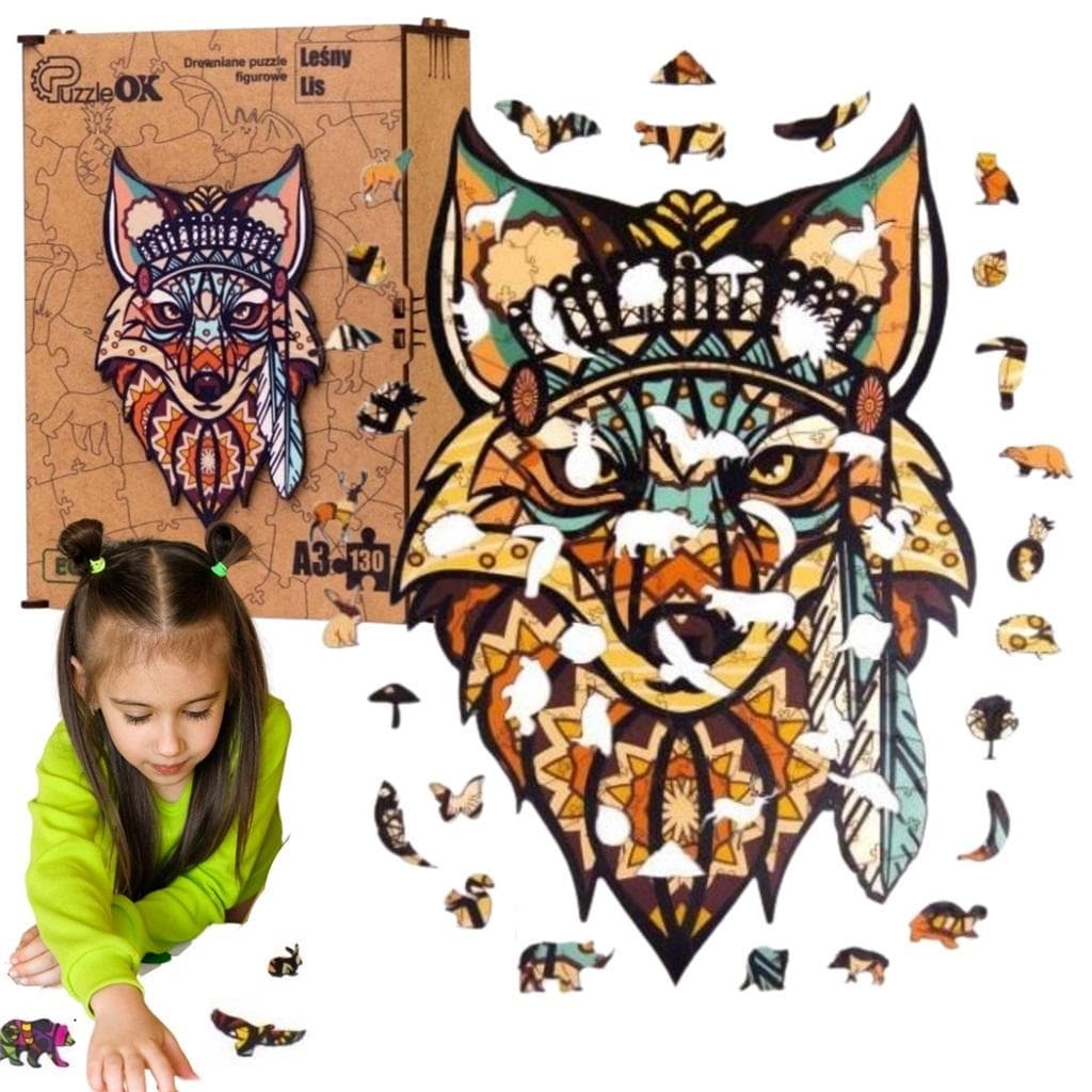 Puzzle drewniane ekologiczne Luksusowy paw A3