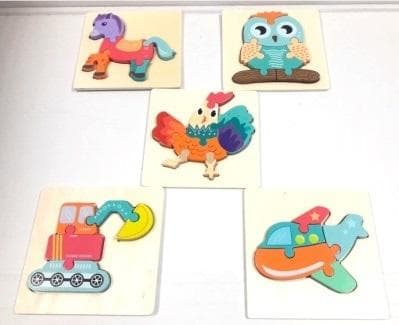 Drewniane puzzle zwierzęta edukacyjne dla dzieci