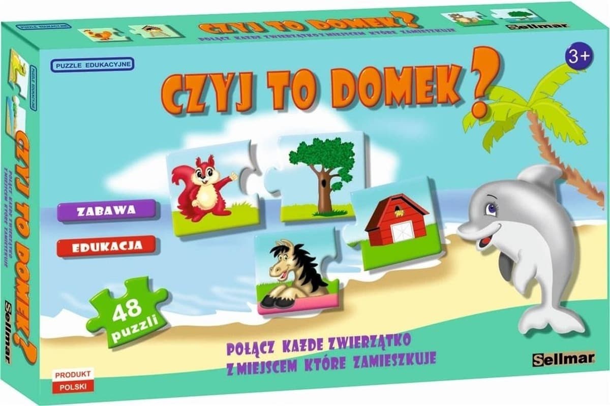 Puzzle edukacyjne Czyj to domek? 48 elementów