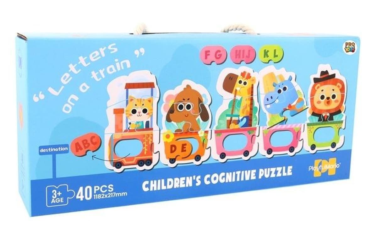 Puzzle Pociąg z literkami edukacyjne dla dzieci 40 elementów