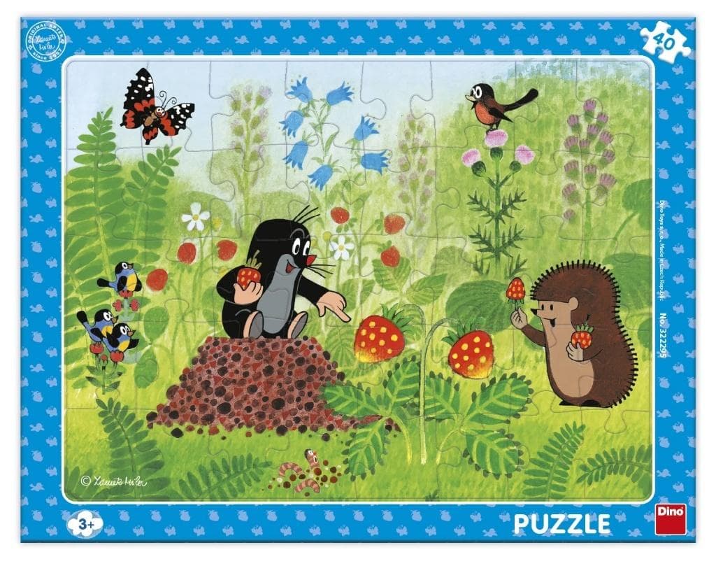 Puzzle ramkowe Krecik i poziomki 40 elementów Dino