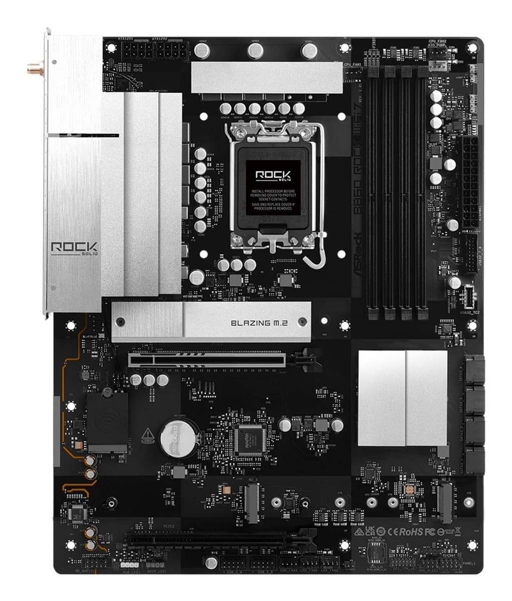 Płyta główna Asrock B860 ROCK WIFI 7, Intel LGA 1851, ATX, DDR5, Wi-Fi 7