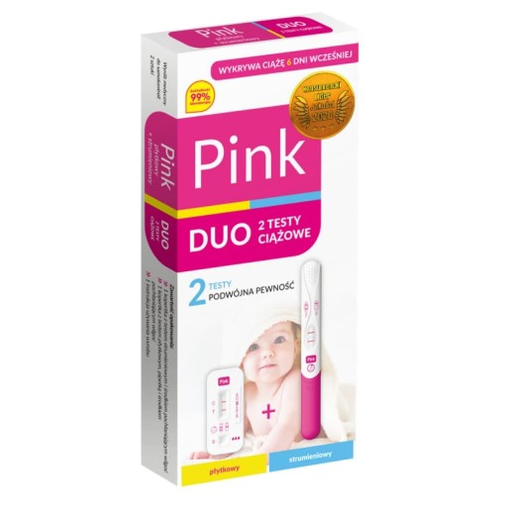 Płytkowy i strumieniowy test ciążowy Hydrex 2 sztuki