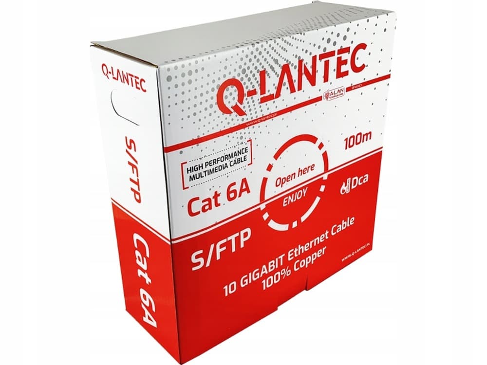 Q-LANTEC Kabel S/FTP kat.6A 100m szary
