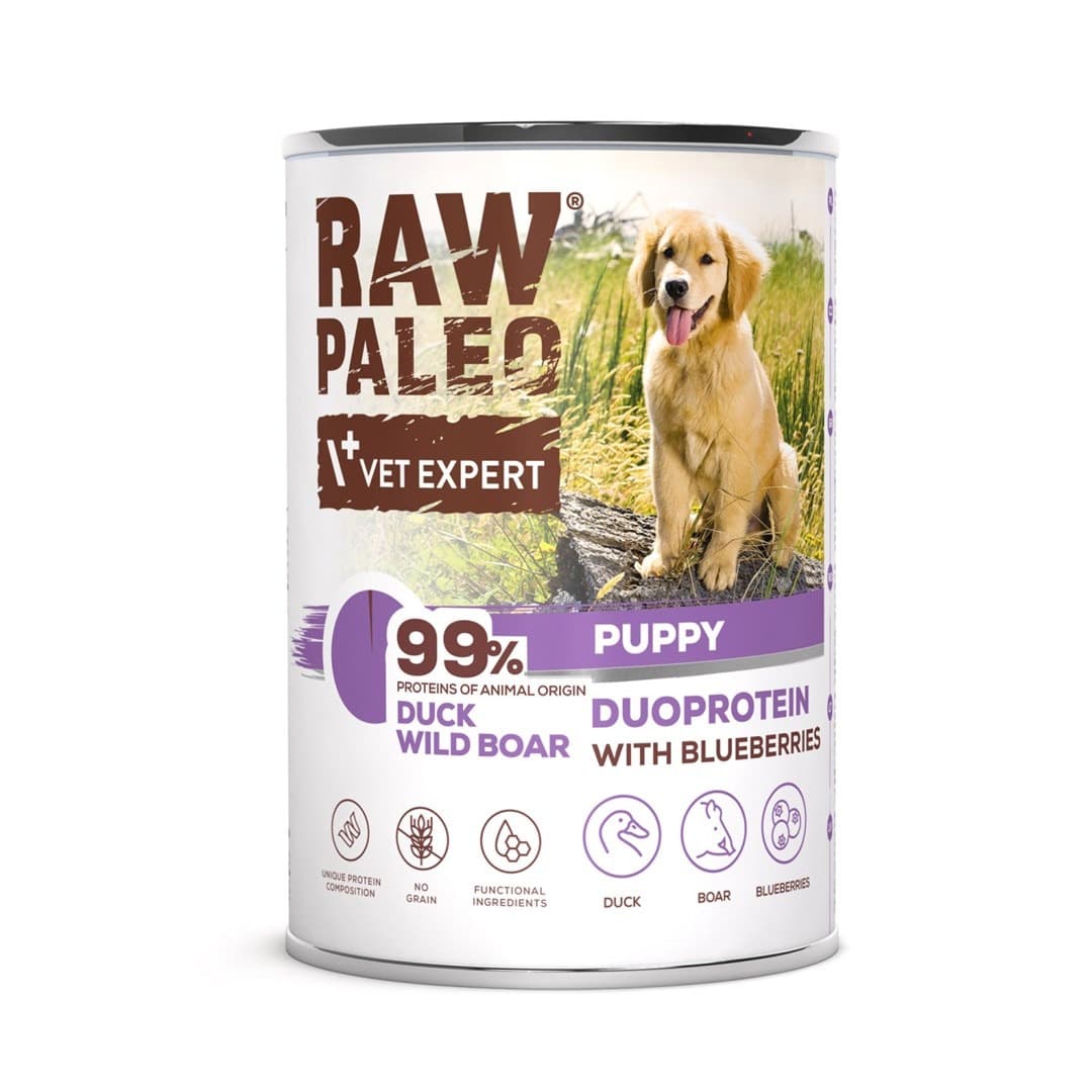 Raw Paleo Kaczka i Dzik Karma dla Psa Szczeniąt - 400g