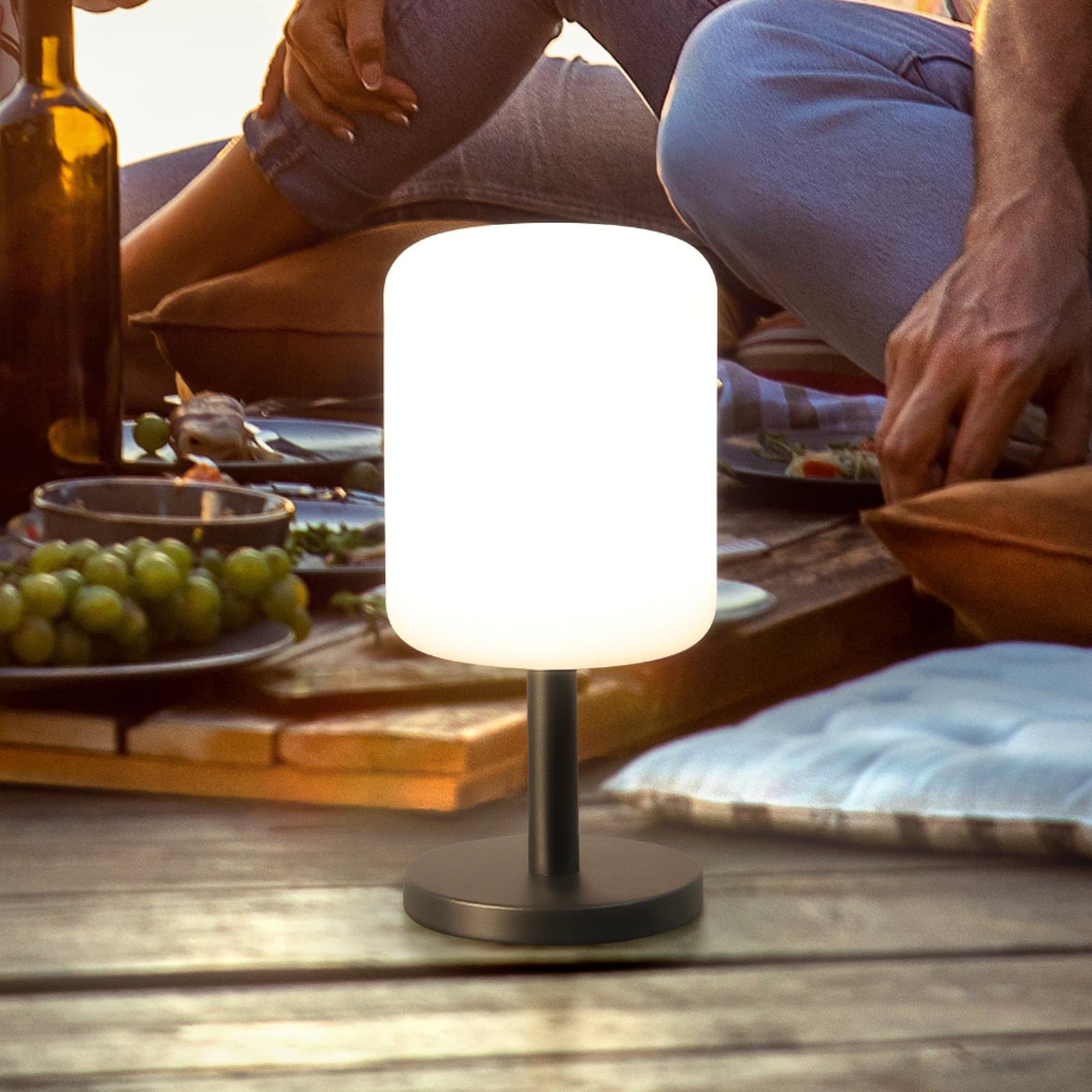 RealPower LED-Solar Lampa Stołowa z Akumulatorem, Dimmable, Biała