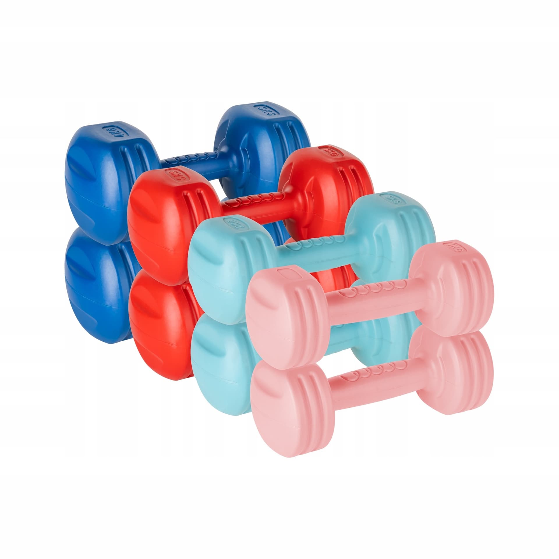 REBEL ACTIVE Zestaw Hantli Bitumicznych 20kg (2x1kg, 2x2kg, 2x3kg, 2x4kg)