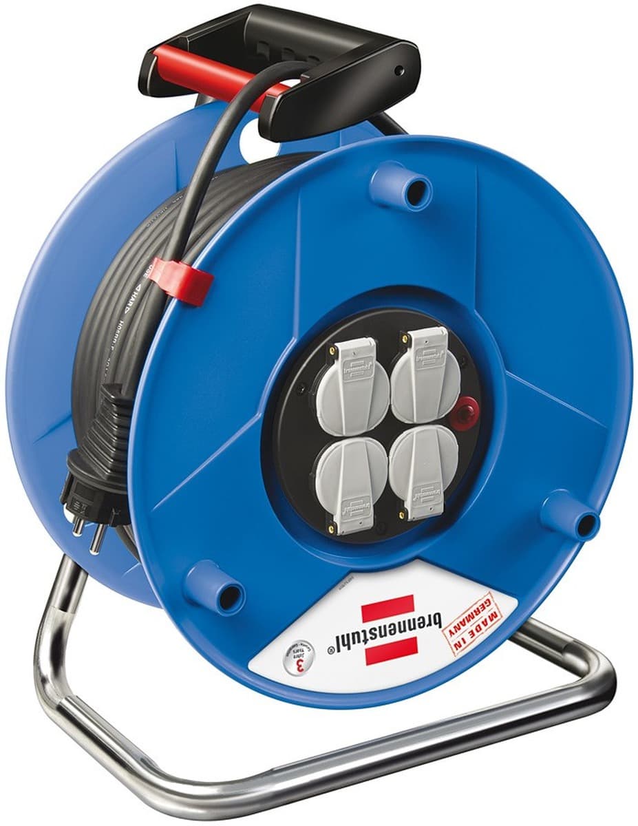 REEL Przedłużacz 50m 4 gniazda czarny H05VV-F 3G1,5