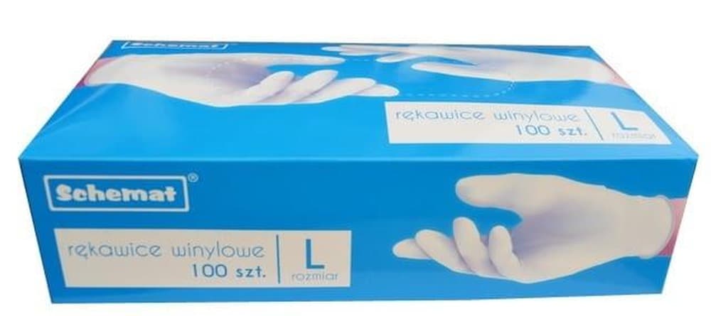 Rękawice winylowe rozmiar L jednorazowe 100 sztuk