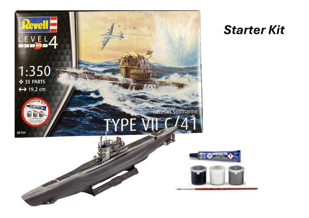 Revell Starter Kit 1:350 German Submarine Type VII C-41 REV-75154
